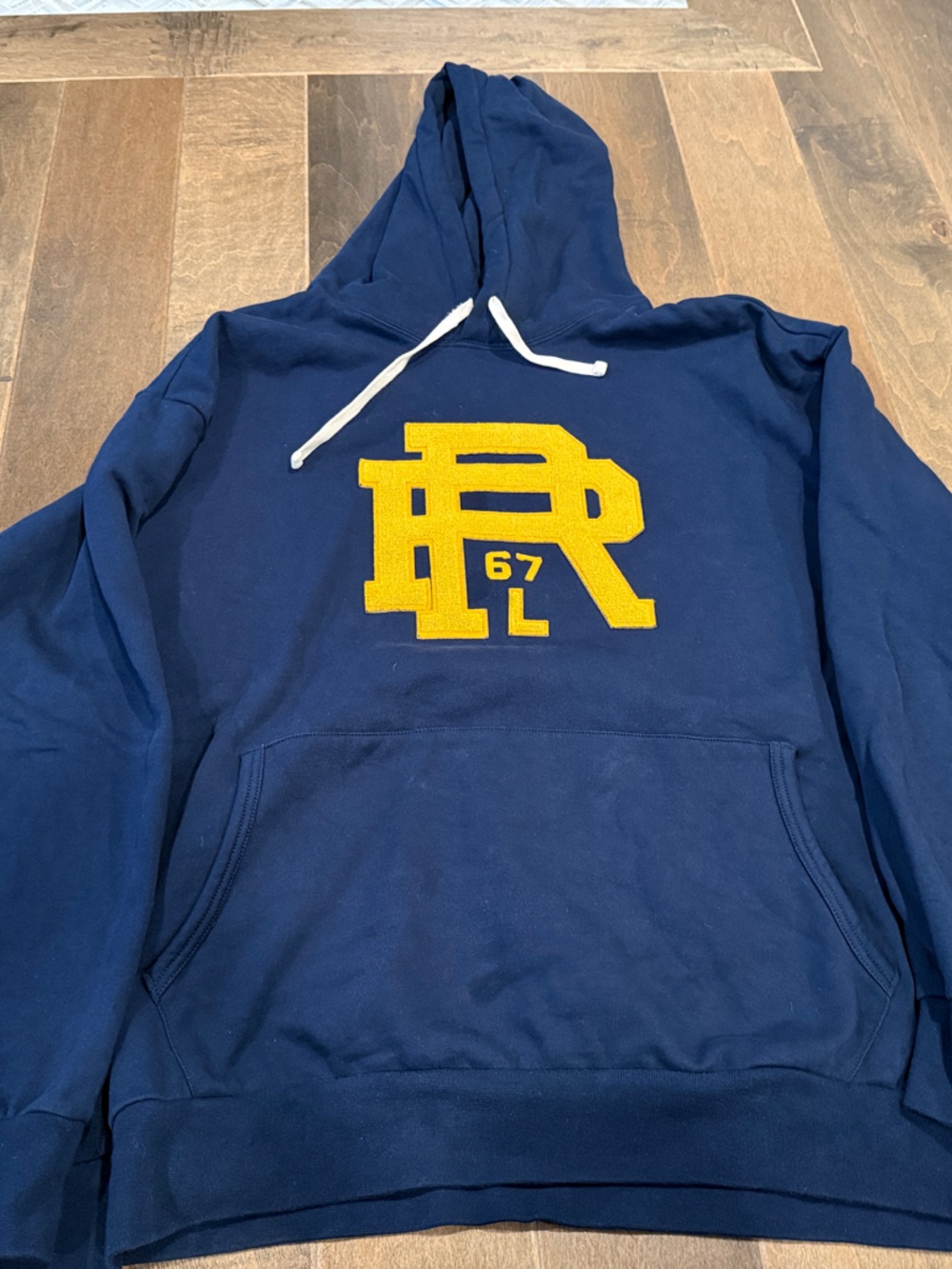 Polo by Ralph Lauren Navy Hoodie with Yellow Logo